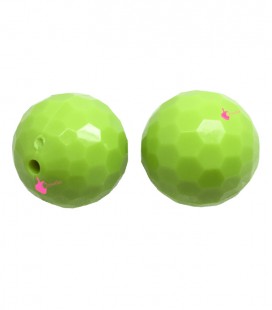 Perla Tonda Sfaccettata Resina 20 mm (foro 2,3 mm) Verde Pistacchio