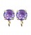 Base Orecchini a Perno con Chaton SW Purple Ignite SS39 8 mm colore Oro