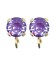 Base Orecchini a Perno con Chaton SW Purple Ignite SS39 8 mm colore Oro