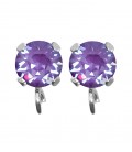 Base Orecchini a Perno con Chaton SW Purple Ignite SS39 8 mm colore Acciaio