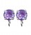 Base Orecchini a Perno con Chaton SW Purple Ignite SS39 8 mm colore Acciaio