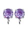 Base Orecchini a Perno con Chaton SW Purple Ignite SS39 8 mm colore Acciaio