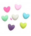 Perle Cuore 11x10 mm (foro 2,2 mm) Acrilico Colori Pastello (100 pezzi)