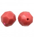 Perla Sfaccettata Resina 30x28 mm Rosa Corallo