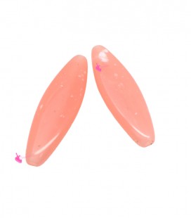 Perla Ovale Piatta Allungata Resina 40x12 mm Rosa