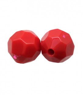 Perla Sfaccettata Resina 21 mm (foro 3,8 mm) Rosso