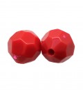 Perla Sfaccettata Resina 21 mm (foro 3,8 mm) Rosso