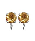 Base Orecchini a Perno con Chaton SW Golden Topaz SS39 8 mm colore Acciaio