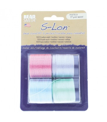S-LON Bead Cord Tex 210 Pastels Mix