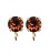 Base Orecchini a Perno con Chaton SW Smoked Amber SS39 8 mm colore Oro