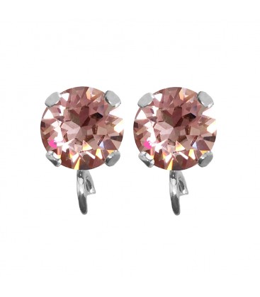 Base Orecchini a Perno con Chaton SW Vintage Rose SS39 8 mm colore Acciaio