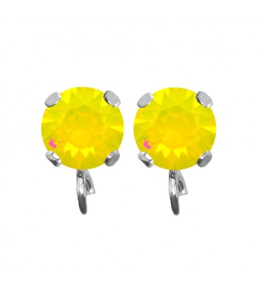 Base Orecchini a Perno con Chaton Yellow Opal SS39 8 mm