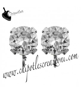 Base Orecchini a Perno con Chaton Crystal SS39 8 mm