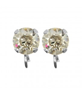 Base Orecchini a Perno con Chaton SW Crystal Silver Shade SS39 8 mm colore Acciaio