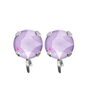 Base Orecchini a Perno con Chaton Crystal Lilac SS39 Acciaio