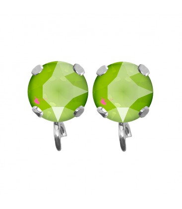 Base Orecchini a Perno con Swarovski SS39 Crystal Lime Acciaio