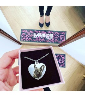 Collana Personalizzata Cuore con Foto Cane Gatto e con Incisione Nome