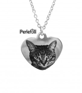 Collana Personalizzata Foto Gatto con Incisione Nome Dedica