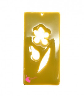 Ciondolo Rettangolo Smaltato  40x20 mm Fiore Traforato Pistacchio
