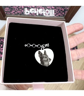 Bracciale Foto Cane Gatto con Incisione Nome Cuore Personalizzato