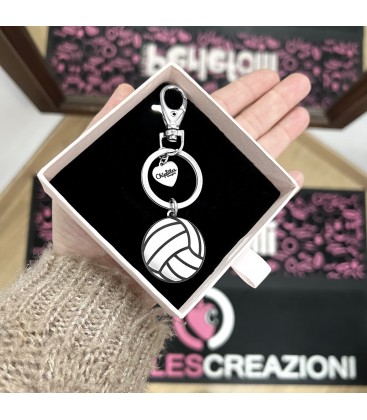 Portachiavi Pallone da Pallavolo Incisione Personalizzata Acciaio Inox