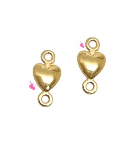 Connettore Cuore 11x5 mm Zama Placcato Oro 24K