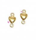 Connettore Cuore 11x5 mm Zama Placcato Oro 24K