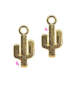 Ciondolo Cactus 7x15 mm Zama Placcato Oro 24K