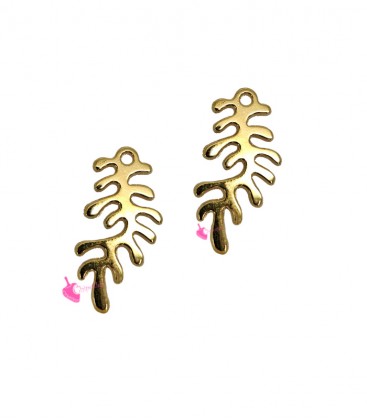 Ciondolo Ramo di Corallo 22x11 mm Zama Placcato Oro 24K