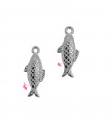 Ciondolo Pesce 9x20 mm Zama Placcato Argento 999