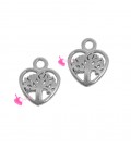 Ciondolo Cuore Albero della Vita 10x12 mm Zama Placcato Argento 999