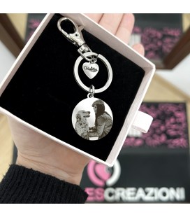 Portachiavi Foto Personalizzata con Incisione Nome o Frase