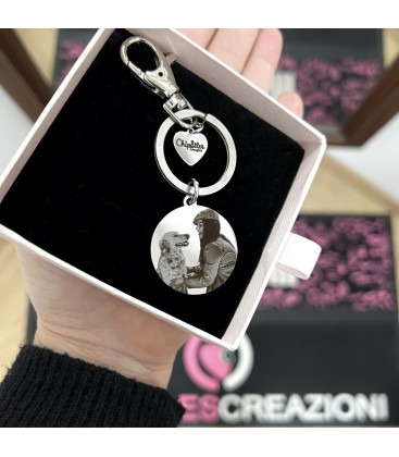 Portachiavi Foto Personalizzata con Incisione Nome o Frase