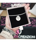 Bracciale Incisione Nome con Cuoricino Catena Palline
