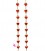 Catena Cuori Rossi Rossi Ottone Placcato Oro 18K (50 cm)