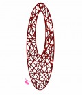 Ciondolo Filigrana Ovale 70x20 mm Rosso Bordò
