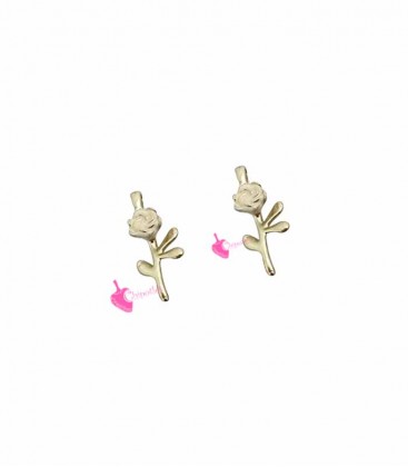 Ciondolo Fiore Beige 15x8 mm Oro Opaco