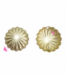 Ciondolo Semisfera Striata 20 mm Oro Opaco (1 paio)