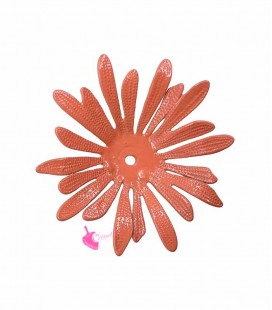 Fiore Irregolare Smaltato 33 mm  Arancio Corallo