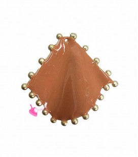 Ciondolo Rombo Smaltato 26x26 mm Ocra e Oro Opaco