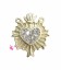 Connettore Cuore Sacro con Strass 22x17 mm Oro Opaco