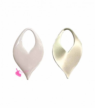 Ciondolo Smaltato Beige 20x12 mm Oro Opaco