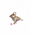 Ciondolo Passero Rosa Lilla e Marrone 15x7 mm Oro Opaco