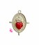 Ciondolo Connettore Cuore Sacro 22x17 mm Oro Opaco