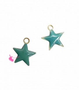 Ciondolo Stella Smaltata 10 mm Verde Petrolio
