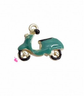Ciondolo Vespa Smaltata 15x10 mm Verde Petrolio