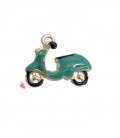Ciondolo Vespa Smaltata 15x10 mm Verde Petrolio