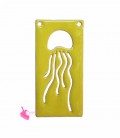 Ciondolo Rettangolo con Medusa 30x15 mm Giallo e Oro Opaco