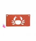 Ciondolo Rettangolo con Granchio 30x15 mm Arancio e Oro Opaco