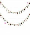 Catena Rondelle Multicolor con Dischi 3 mm Oro (10 cm)